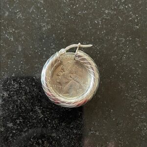 Sterling Silver Fancy hollow Hoop Earrings